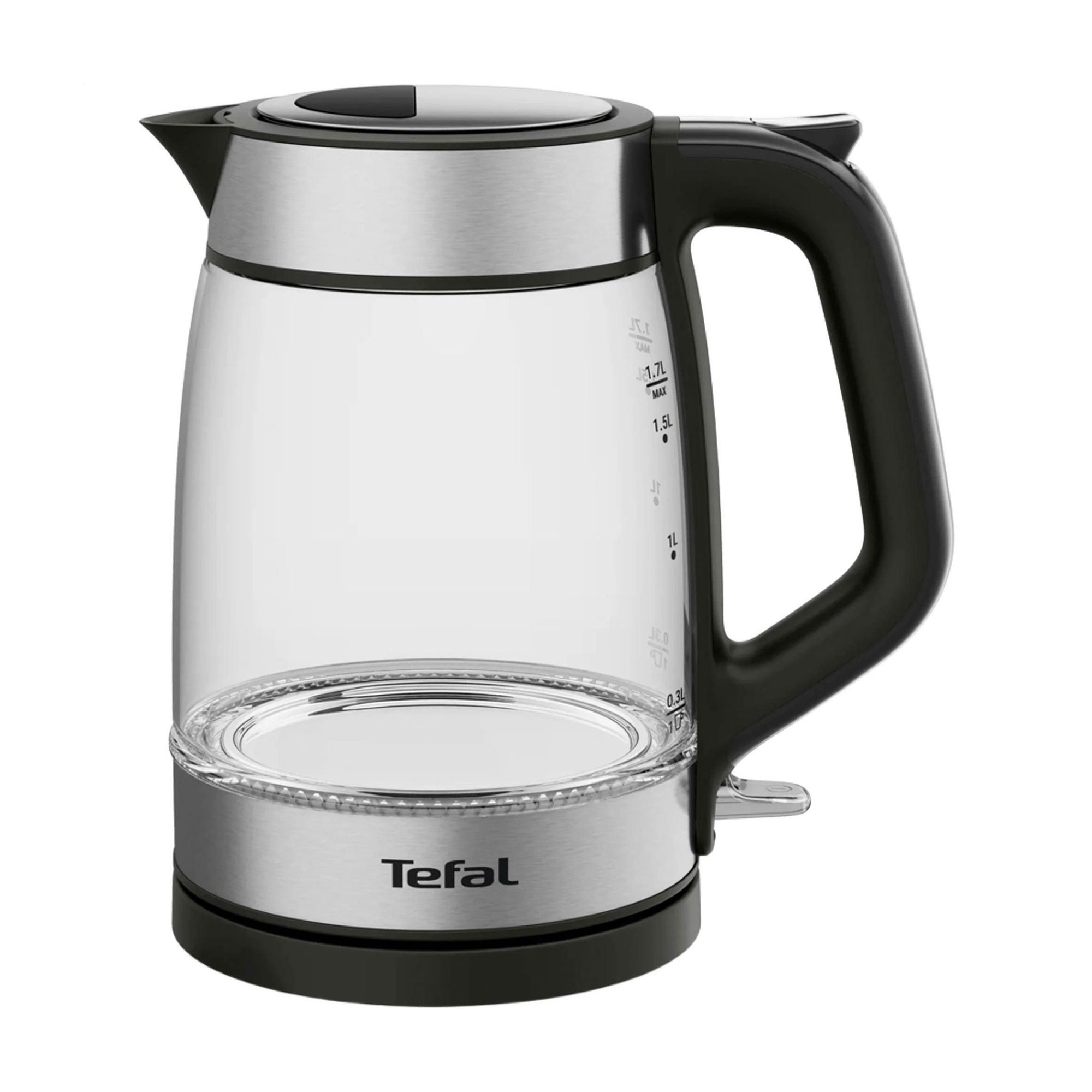 Електрочайник Tefal Glass Kettle чорно-сріблястий, 1.7 л (KI605830)